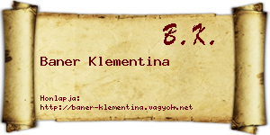 Baner Klementina névjegykártya